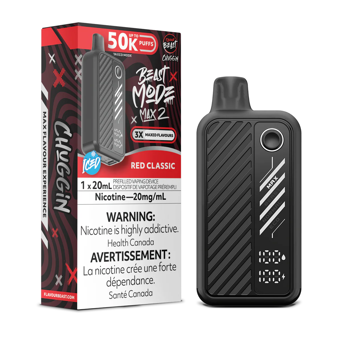 Beast Mode Max 2  Red Classic (Iced) Disposable Vape