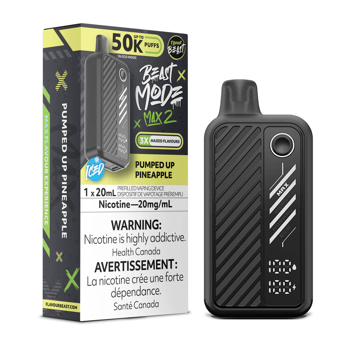 Beast Mode Max 2  Pumped Up Pineapple (Iced) Disposable Vape