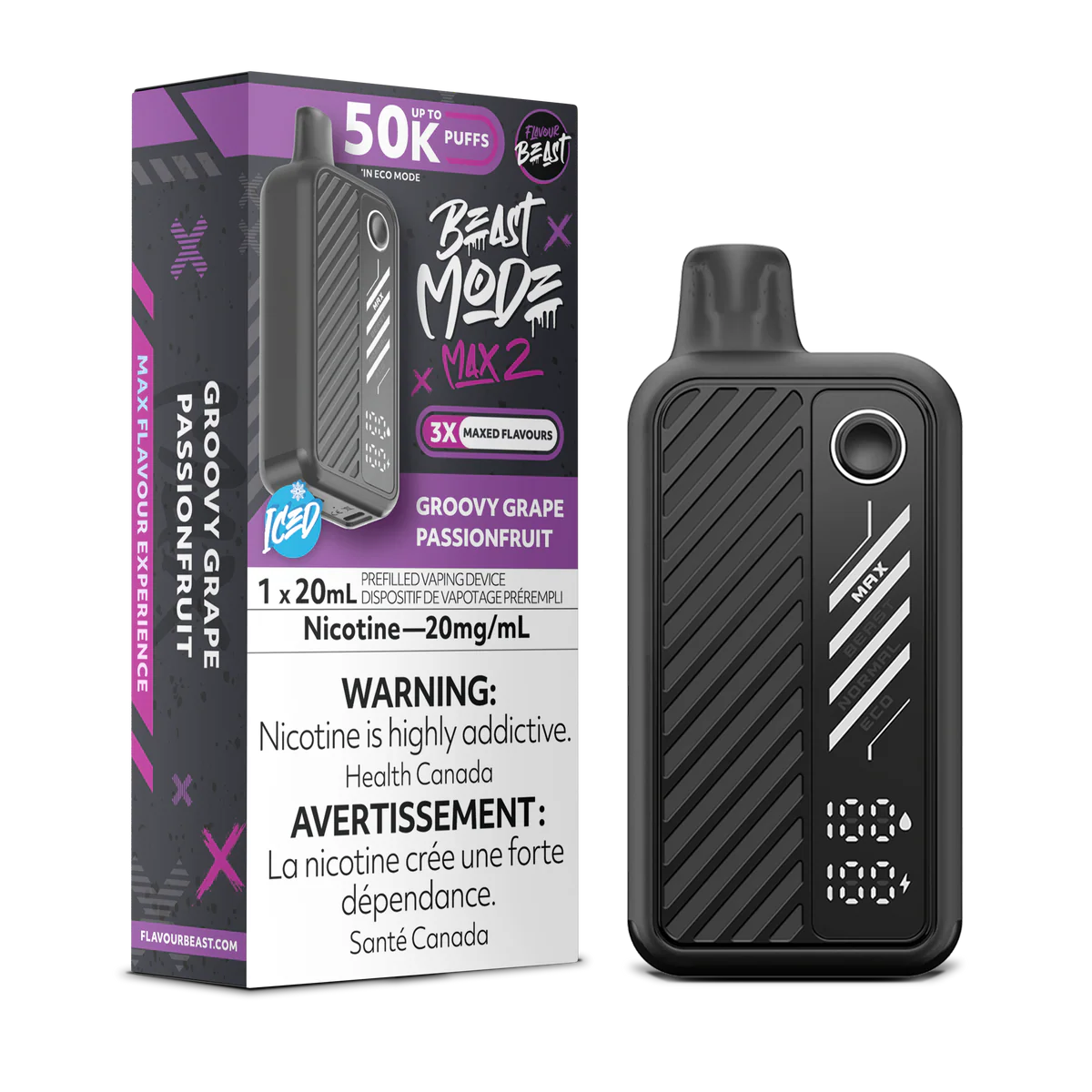 Beast Mode Max 2  Groovy Grape Passionfruit (Iced) Disposable Vape