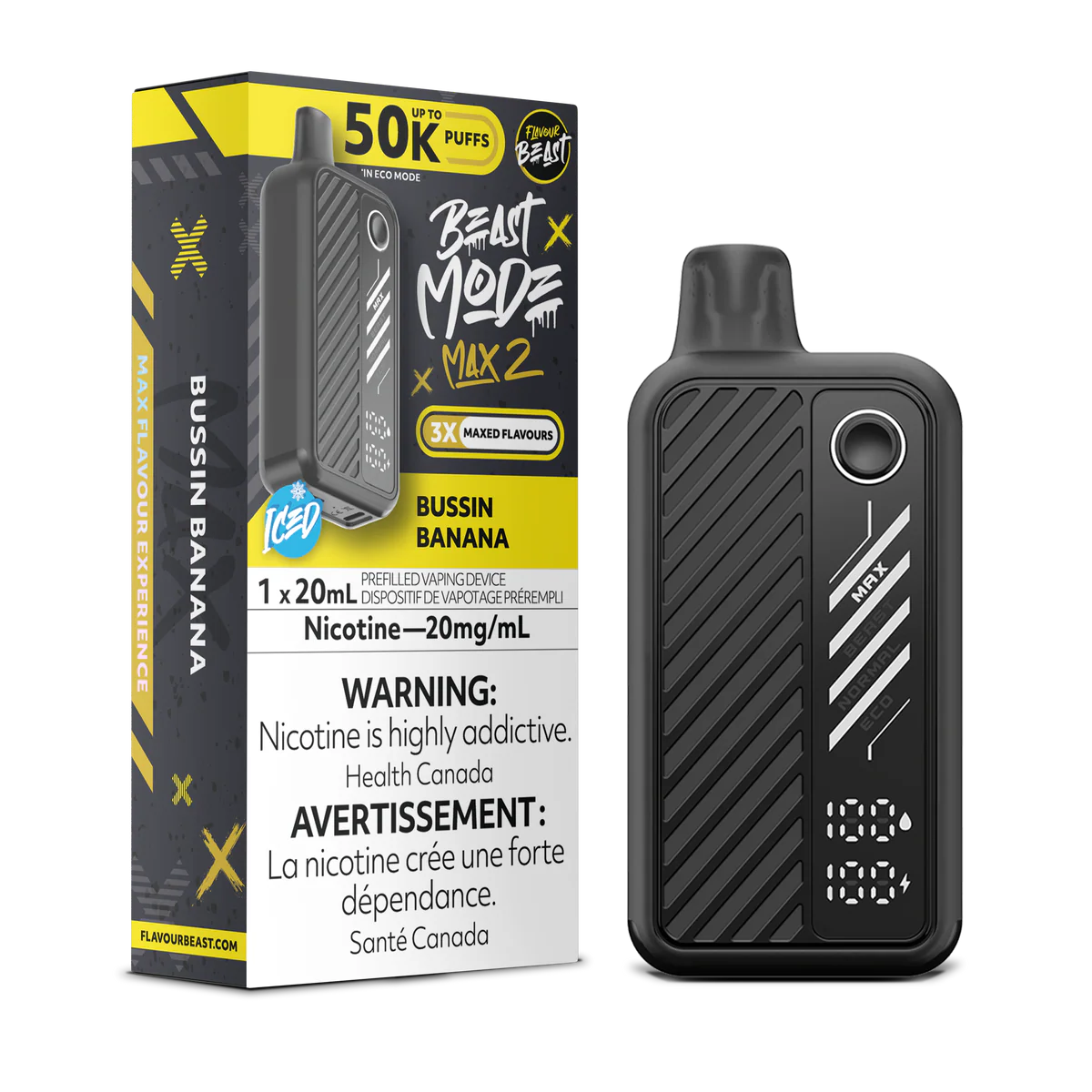 Beast Mode Max 2  Bussin Banana (Iced) Disposable Vape