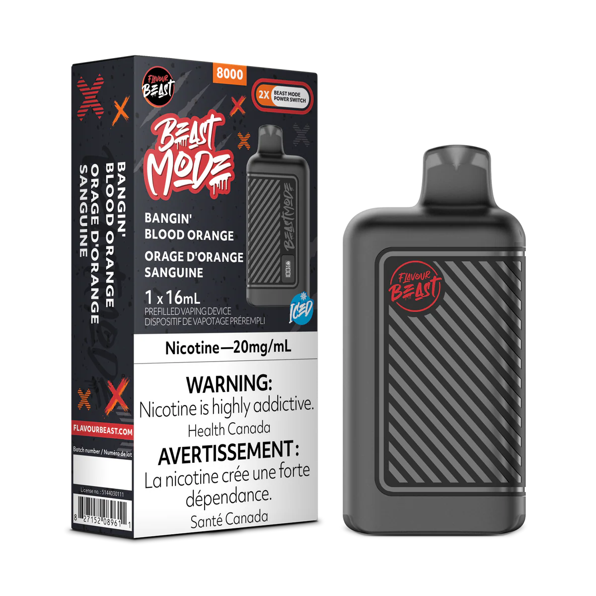 Beast Mode  Bangin' Blood Orange (Iced) Disposable Vape