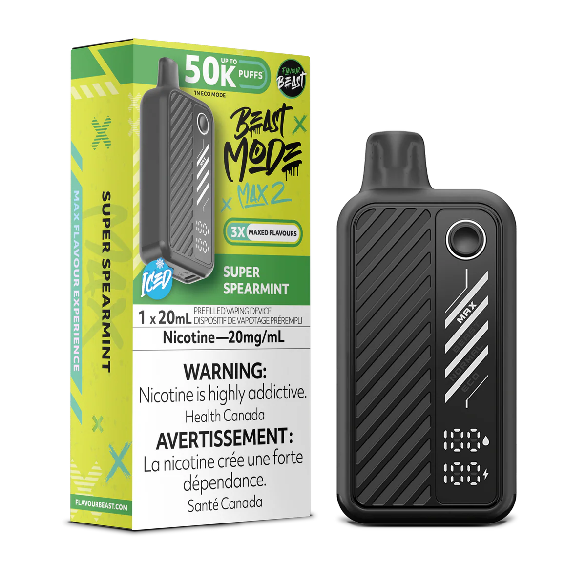 Beast Mode Max 2  Super Spearmint (Iced) Disposable Vape