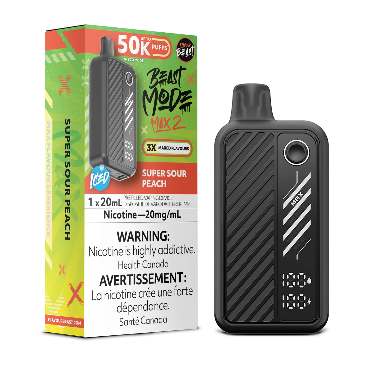 Beast Mode Max 2  Super Sour Peach (Iced) Disposable Vape