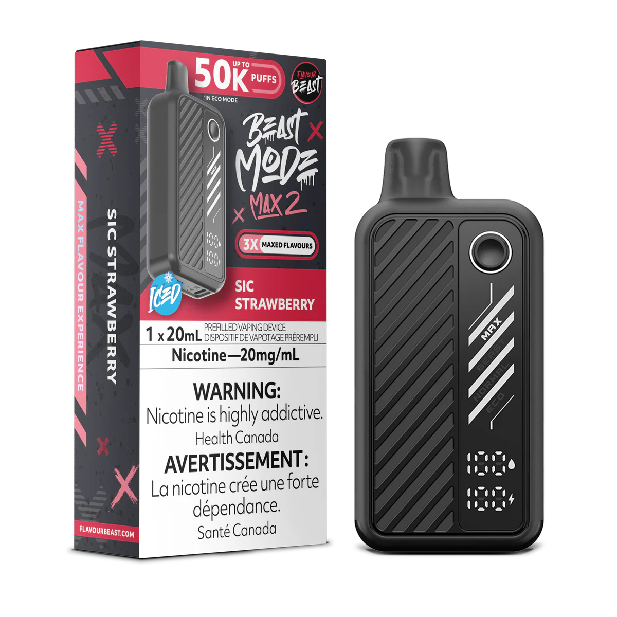 Beast Mode Max 2  Sic Strawberry (Iced) Disposable Vape
