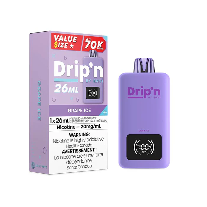 Drip'n by Envi 26ML Disposable - Grape Ice 20MG