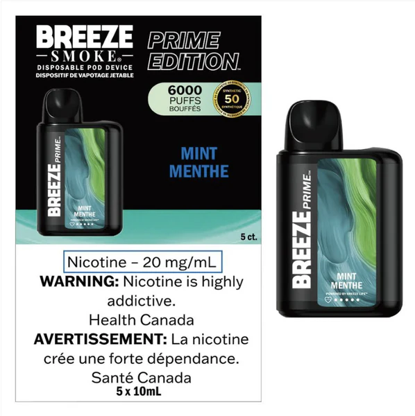 Breeze Prime S50 6000 Puffs 8mL Disposable Vape -  (Mint)
