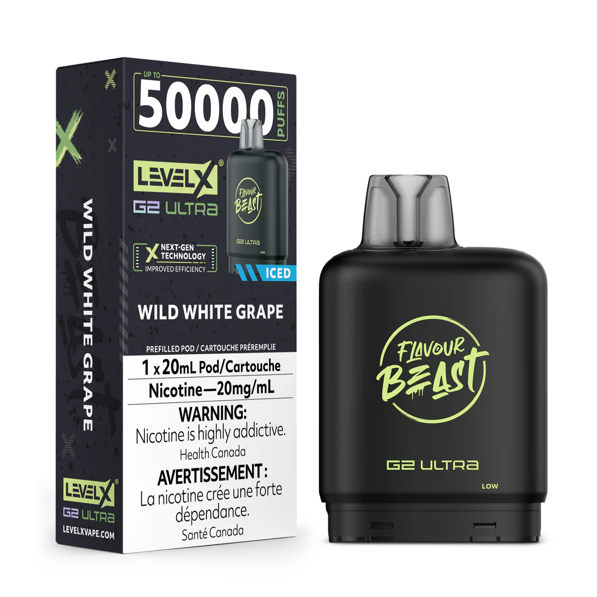 Level X G2 Ultra Pods  Wild White Grape (Iced) Vape Pod