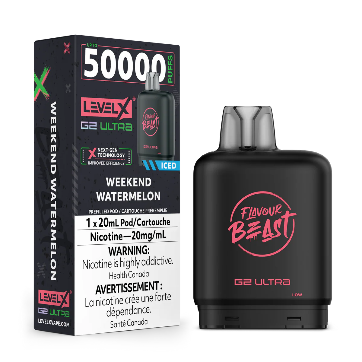 Level X G2 Ultra Pods  Weekend Watermelon (Iced) Vape Pod