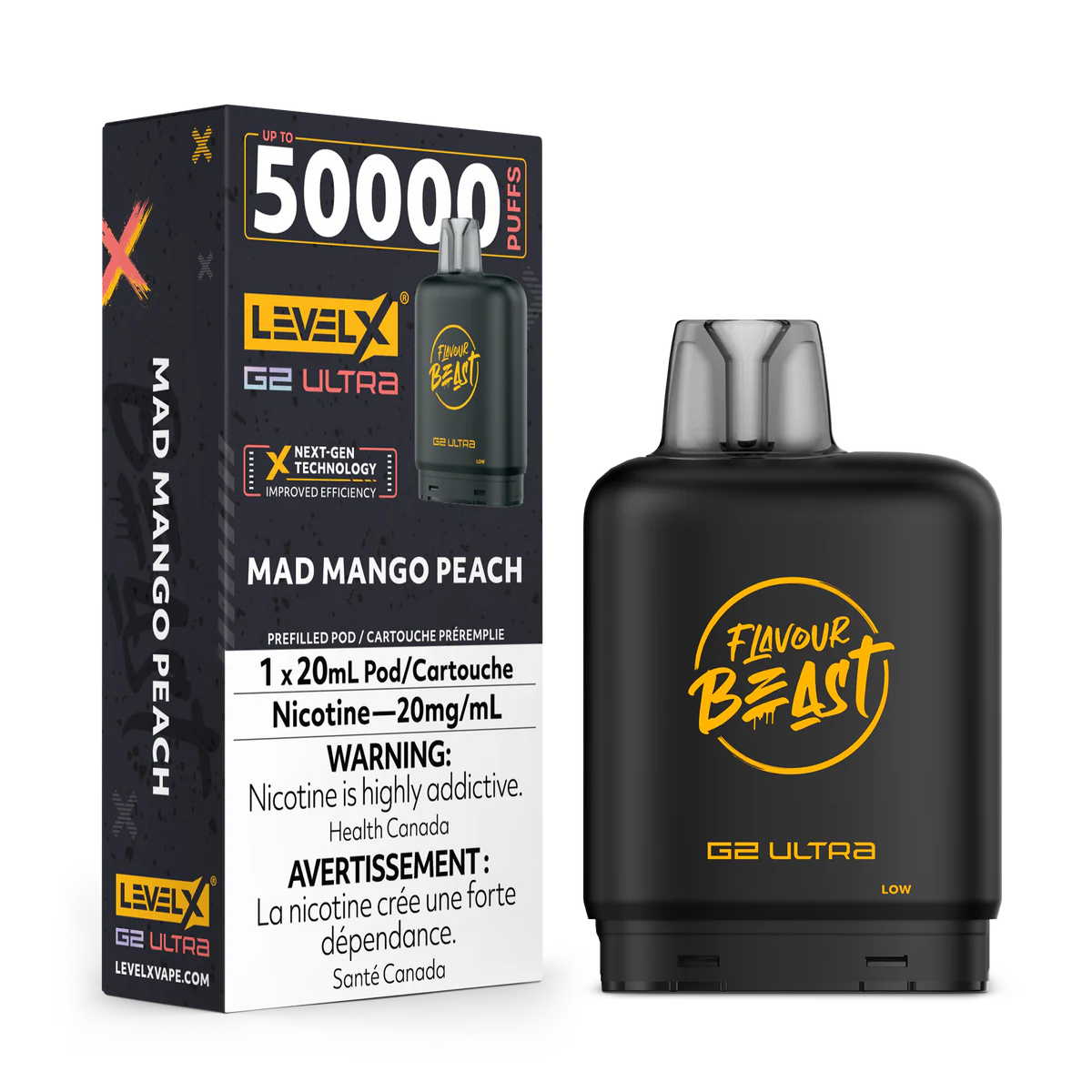 Level X G2 Ultra Pods  Mad Mango Peach Vape Pod