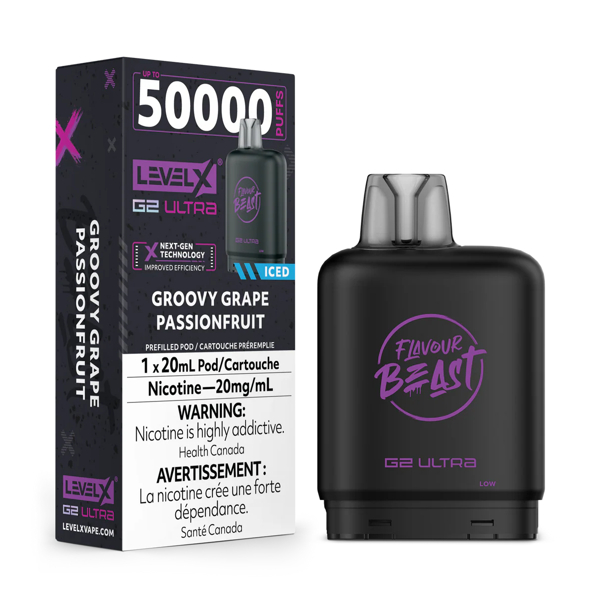 Level X G2 Ultra Pods  Groovy Grape Passionfruit (Iced) Vape Pod
