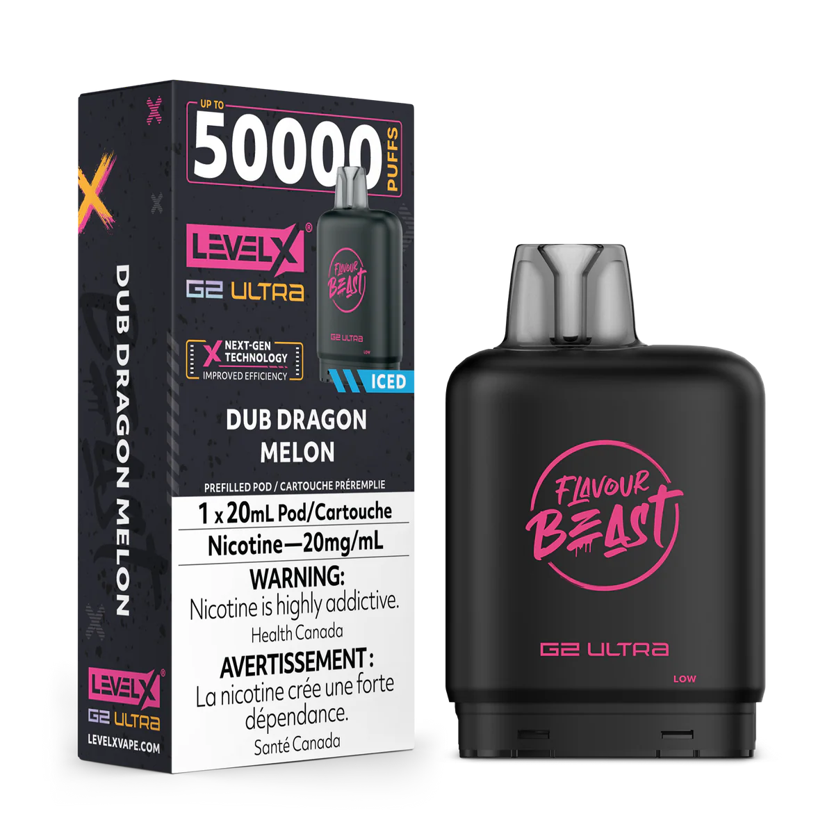 Level X G2 Ultra Pods  Dub Dragon Melon (Iced) Vape Pod