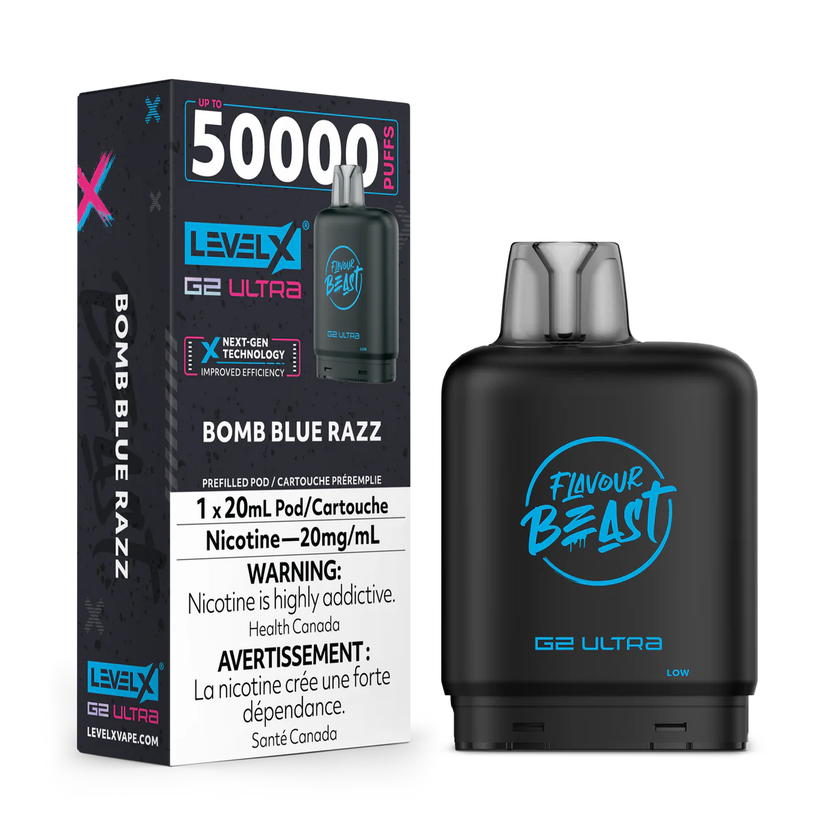 Level X G2 Ultra Pods  Bomb Blue Razz Vape Pod