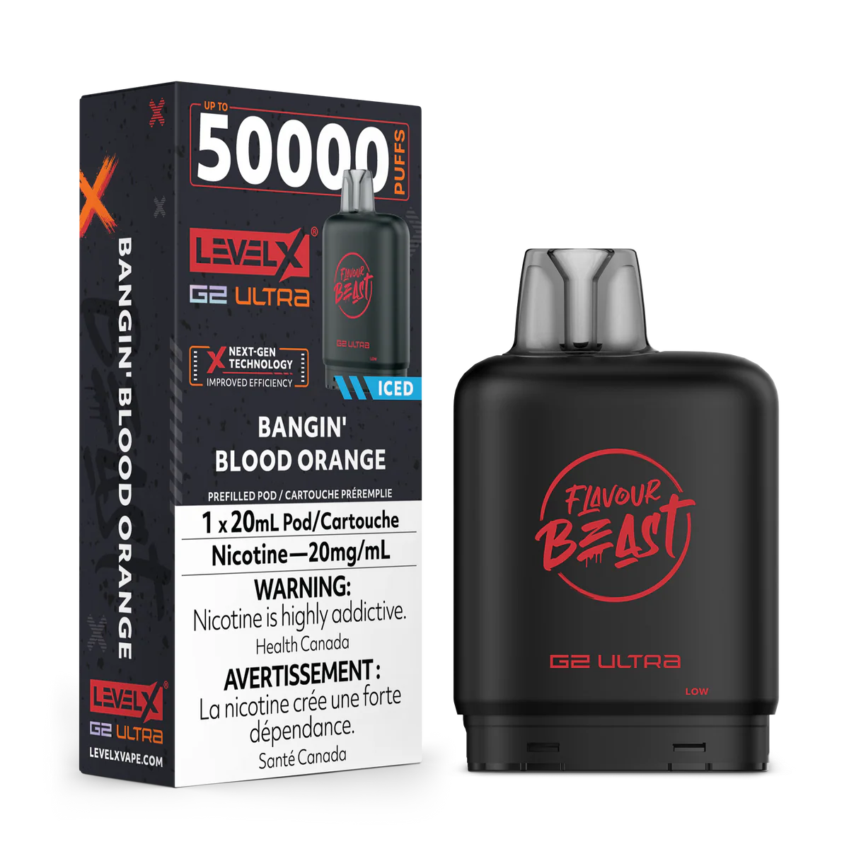 Level X G2 Ultra Pods  Bangin' Blood Orange (Iced) Vape Pod
