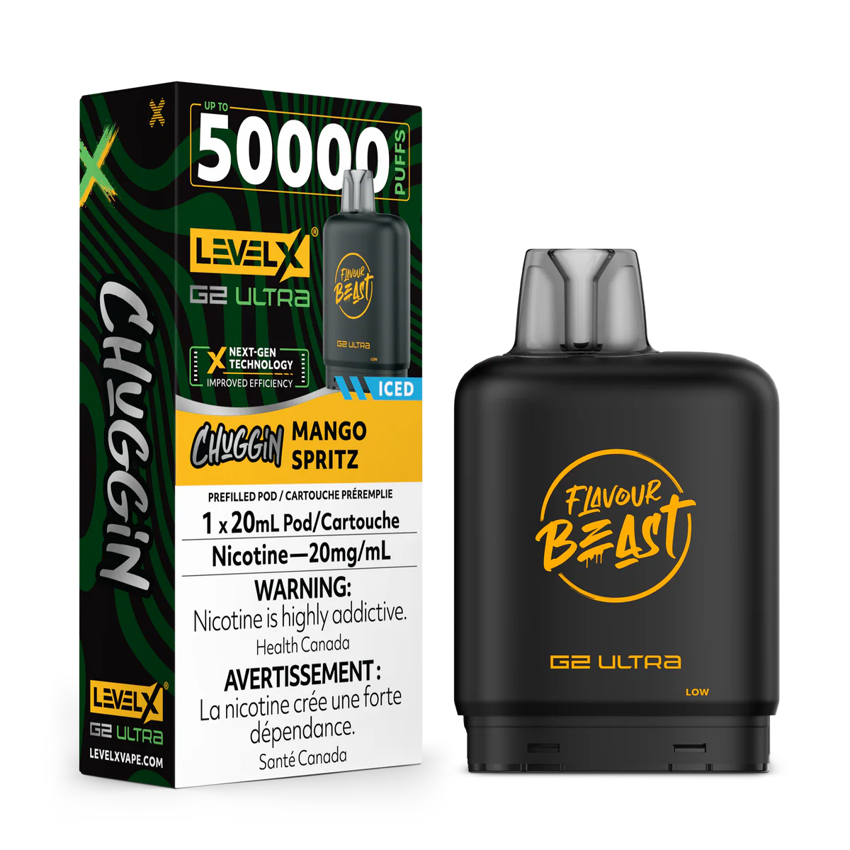 Level X G2 Ultra Pods  Chuggin Mango Spritz (Iced) Vape Pod