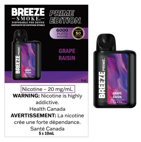 Breeze Prime S50 6000 Puffs 8mL Disposable Vape (Grape)